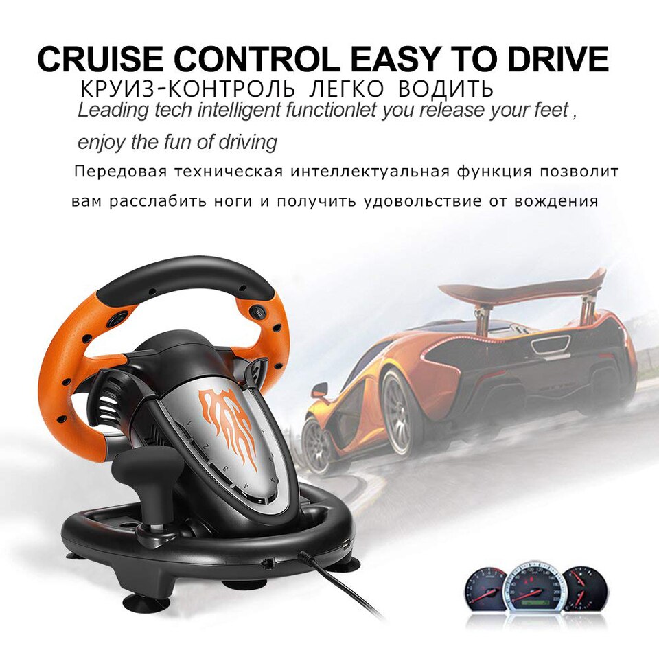 Roda de corrida para PC, PXN V3II 180 graus universal USB carro Sim volante  de corrida com pedais para PS3, PS4, Xbox One, Xbox Series X/S, Nintendo  Switch (laranja)