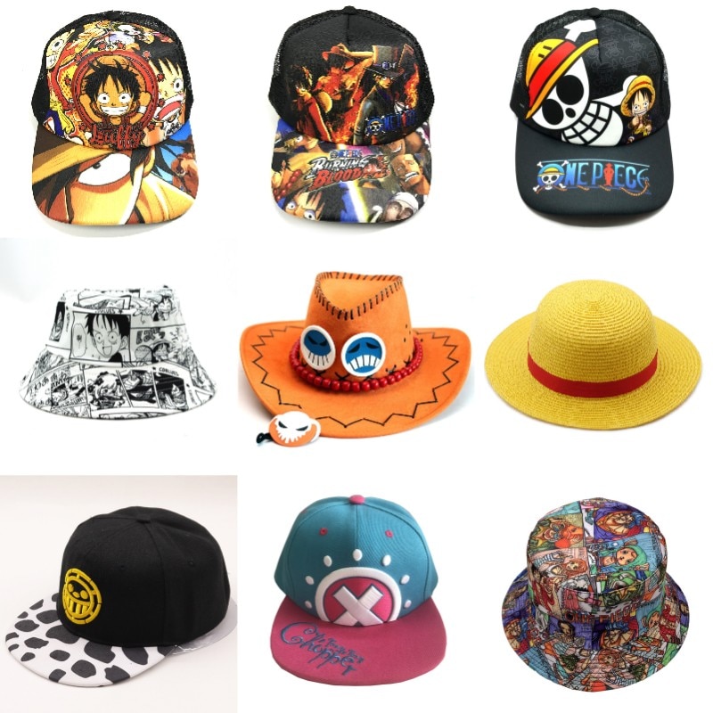 Coleção animes Unisex One Piece Chapéu de Palha, Portgas D Ace, Luffy,  Chopper, Trafalgar, Lei Baseball Cap, Adulto Cosplay. - Nerd Land Games