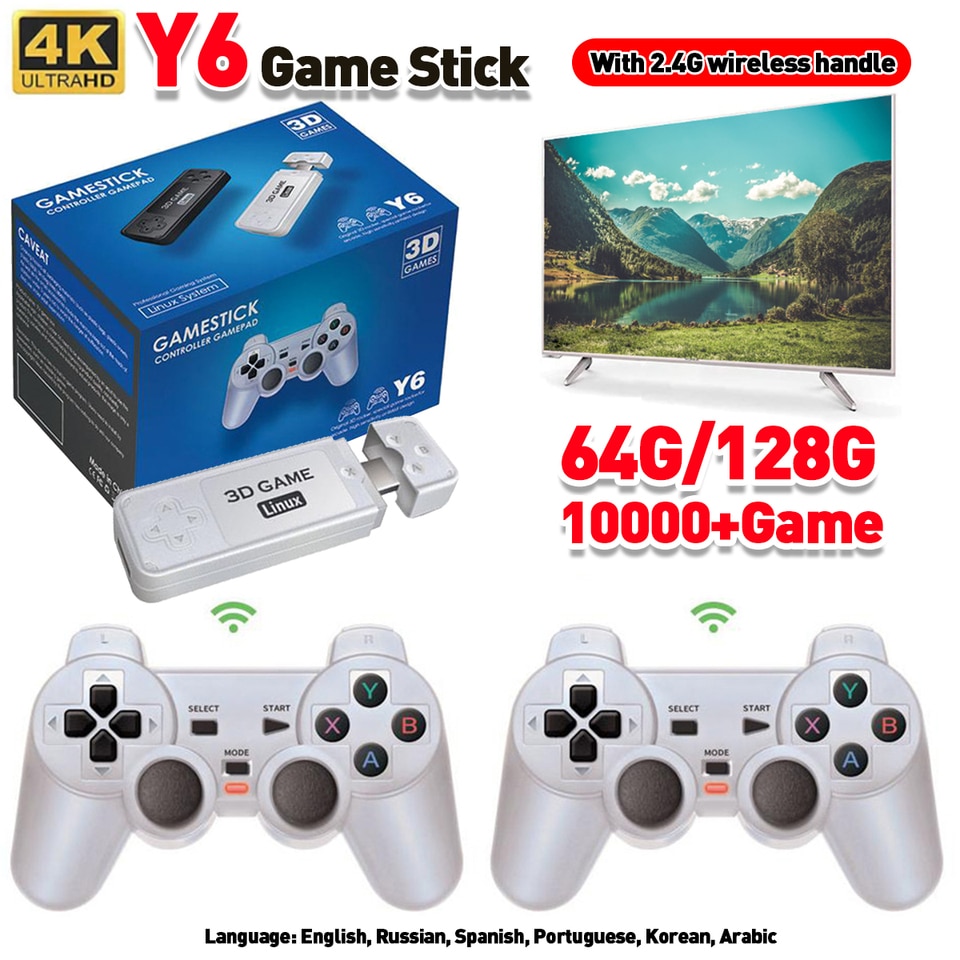 Super Game Stick Retrô Versão 2023 64 GB, com 10.000 jogos + 2 control