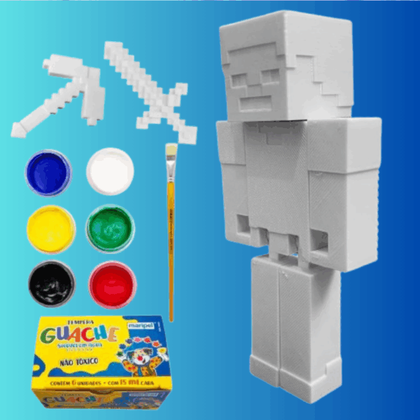 Boneco Steve Colorir Minecraft - Image 2