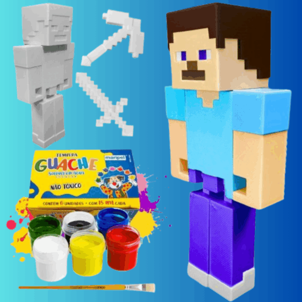 Boneco Steve Colorir Minecraft